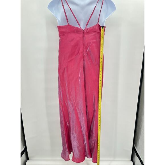 Babydoll Slip Dress Large Iridescent Pink Maxi Prom Feminine Coquette Formal - Picture 7 of 8